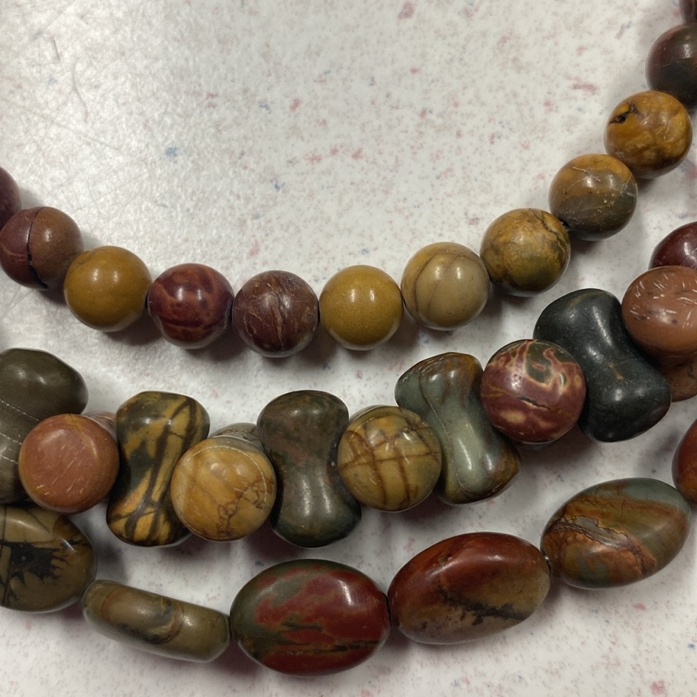 3 strand Necklace and earrings